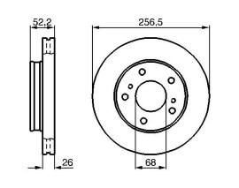 FREN DİSKİ. ÖN. 257 / 26-24 MM . HAVA KANALLI