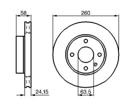 FREN DİSKİ. ÖN. 260.1 / 24.1-22.6 MM . HAVA KANALLI