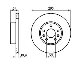 FREN DİSKİ. ÖN. 260 /19.9-18 MM . HAVA KANALLI