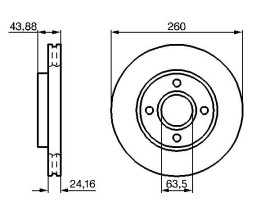 FREN DİSKİ. ÖN. 260 /24.2-22.2 MM . HAVA KANALLI