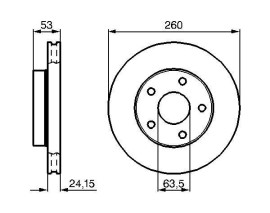FREN DİSKİ. ÖN. 260 / 24-22.2 MM . HAVA KANALLI