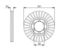 FREN DİSKİ. ÖN. 261 /24-22 MM . KAPLAMALI