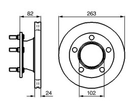 FREN DİSKİ. ÖN. 263 /24-22 MM . HAVA KANALLI