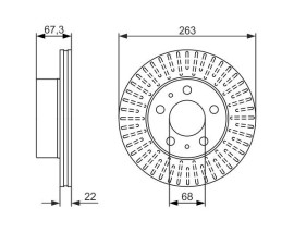 FREN DİSKİ. ÖN. 263 MM / 22-2.4 MM . HAVA KANALLI