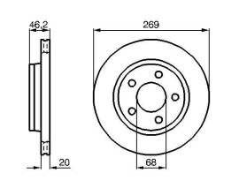 FREN DİSKİ. ÖN. 269 / 19.9-18 MM . HAVA KANALLI. KAPLAMALI