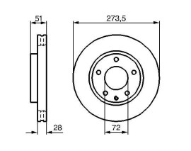 FREN DİSKİ. ÖN. 273.5 /28-26 MM . HAVA KANALLI