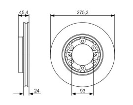 FREN DİSKİ. ÖN. 275.3 /24-22.4 MM . HAVA KANALLI