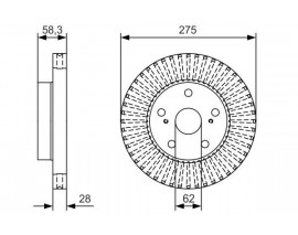 FREN DİSKİ. ÖN. 275 MM / 28-26 MM HAVA KANALLI 0986479T18