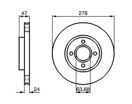 FREN DİSKİ. ÖN. 278 / 24.1-22.2 MM . HAVA KANALLI