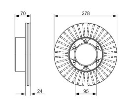 FREN DİSKİ. ÖN. 278 /24-22 MM . HAVA KANALLI