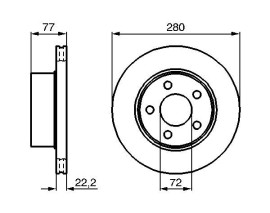 FREN DİSKİ. ÖN. 280 /22-20.7 MM . HAVA KANALLI