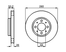 FREN DİSKİ. ÖN. 280 / 26-23 MM . HAVA KANALLI