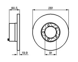 FREN DİSKİ. ÖN. 281 / 19.9-18 MM