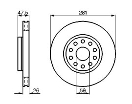 FREN DİSKİ. ÖN. 281 / 26-24.1 MM . HAVA KANALLI