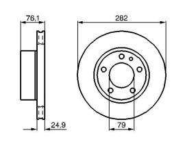 FREN DİSKİ. ÖN. 282 / 24.9-23.4 MM . HAVA KANALLI. YÜKSEK KARBON ALAŞIMLI
