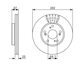 FREN DİSKİ. ÖN. 282 /25-23 MM . HAVA KANALLI