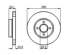 FREN DİSKİ. ÖN. 283 /24-22.5 MM . HAVA KANALLI