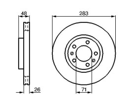 FREN DİSKİ. ÖN. 283 / 26-24 MM . HAVA KANALLI