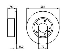 FREN DİSKİ. ÖN. 284.0 /11.9-10.4 MM