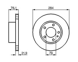 FREN DİSKİ. ÖN. 284 / 21.9-20.4 MM . HAVA KANALLI