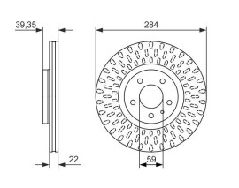 FREN DİSKİ. ÖN. 284 /22-20.2 MM . HAVA KANALLI