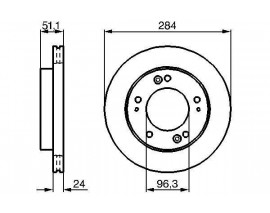 FREN DİSKİ. ÖN. 284 /24-22.4 MM . HAVA KANALLI 0986479127