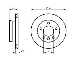 FREN DİSKİ. ÖN. 285 /22-19 MM . HAVA KANALLI. YÜKSEK KARBON ALAŞIMLI