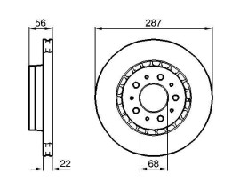 FREN DİSKİ. ÖN. 287 / 22-20 MM . HAVA KANALLI