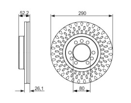 FREN DİSKİ. ÖN. 290 /26-23 MM . HAVA KANALLI