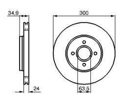FREN DİSKİ. ÖN. 300 /24-22.2 MM . HAVA KANALLI