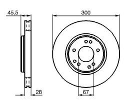 FREN DİSKİ. ÖN. 300 /28-25.4 MM . HAVA KANALLI. KAPLAMALI. YÜKSEK KARBON ALAŞIMLI