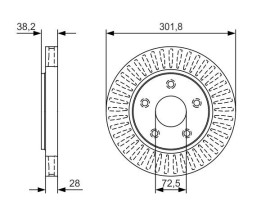 FREN DİSKİ. ÖN. 301.8 /28-26.4 MM . HAVA KANALLI