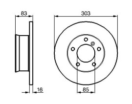 FREN DİSKİ. ÖN. 303 / 16-15 MM