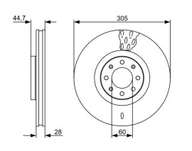 FREN DİSKİ. ÖN. 305 /28.2-26 MM . HAVA KANALLI. YÜKSEK KARBON ALAŞIMLI. CİVATA KİTİ