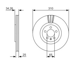 FREN DİSKİ. ÖN. 310 /25-22 MM . HAVA KANALLI. KAPLAMALI. YÜKSEK KARBON ALAŞIMLI. CİVATA KİTİ