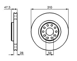FREN DİSKİ. ÖN. 310 /28-26 MM . HAVA KANALLI. KAPLAMALI