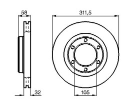 FREN DİSKİ. ÖN. 311.5 / 32-30 MM . HAVA KANALLI