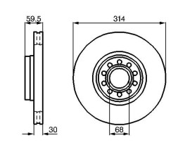 FREN DİSKİ. ÖN. 314 /30-28 MM . HAVA KANALLI. YÜKSEK KARBON ALAŞIMLI