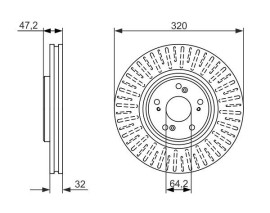 FREN DİSKİ. ÖN. 320 /32-30 MM . HAVA KANALLI. KAPLAMALI