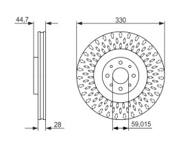 FREN DİSKİ. ÖN. 330 /28-26 MM . HAVA KANALLI. YÜKSEK KARBON ALAŞIMLI