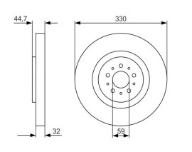 FREN DİSKİ. ÖN. 330 /32-30 MM . HAVA KANALLI. YÜKSEK KARBON ALAŞIMLI