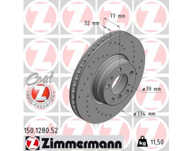 FREN DİSKİ. ÖN. 334.0 /32.0-30.4 MM DELİKLİ 986478623-DF2770