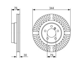 FREN DİSKİ. ÖN. 344 /30-27 MM . HAVA KANALLI. KAPLAMALI
