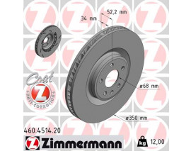 FREN DİSKİ. ÖN. 350 /34-32 MM . KAPLAMALI. YÜKSEK KARBON ALAŞIMLI 0986479D26