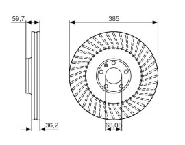 FREN DİSKİ. ÖN. 384.8 MM / 36.2-33.5 MM HAVA KANALLI. YÜKSEK KARBON ALAŞIMLI