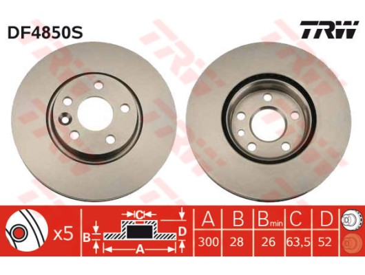 FREN DISKI ON ADET FREELANDER 2 L359 RANGE ROVER EVOQUE L538 FORD S-MAX MONDEO GALAXY 2 VOLVO S80 S60 V60 V70 300cm CAP