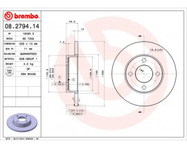 FREN DISKI ON DUZ 256 MM AUDI 80 90 100 78-83