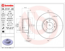 FREN DISKI ON DUZ 302 MM BMW 5 SERIE E34