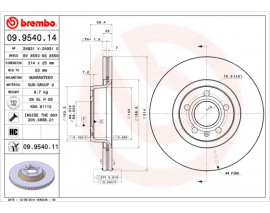 FREN DISKI ON HAVA KANALLI 314-5- AUDI A6 2005 2011