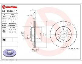 FREN DISKI ON HAVALI- 241-4 - GETZ 2000 2010 BENZINLI